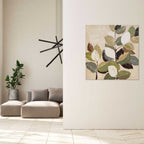 Agave Quadro Dipinto a Mano "Foliage 1" 90x90 - Tema Foglie Materico