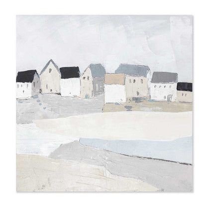 Agave Quadro Dipinto a Mano "Ocean Town" 80x80 - Quadri Mare