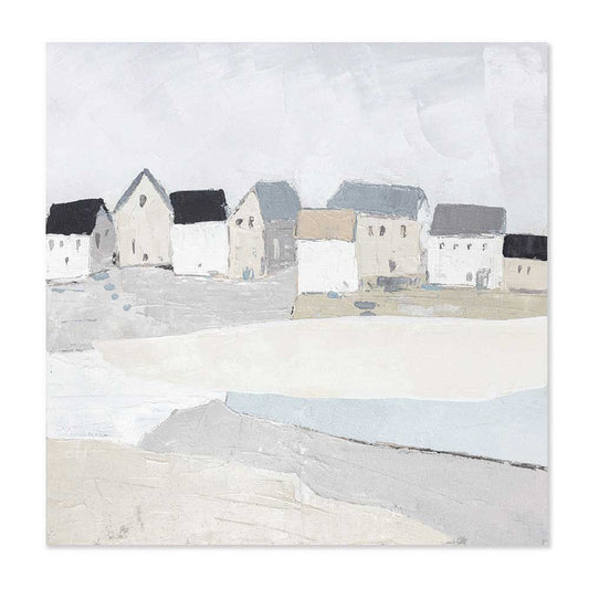 Agave Quadro Dipinto a Mano "Ocean Town" 80x80 - Quadri Mare