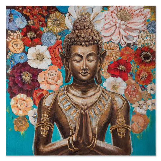 Agave Quadro Dipinto a Mano "Siddharta" 100x100 - Figurativo Moderno