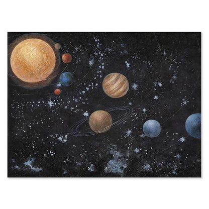 Agave Quadro Dipinto a Mano "Space" 120x90 - Tema Pianeti Moderno