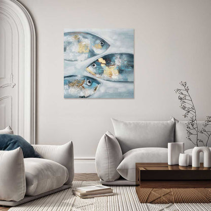 Agave Quadro "Tuna" 80x80 - Dipinto a Mano Tema Marino Moderno