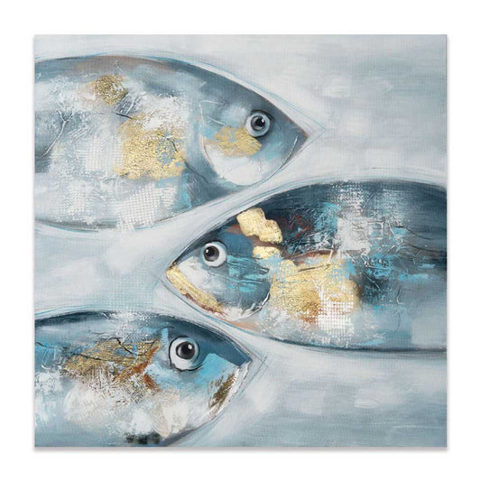 Agave Quadro "Tuna" 80x80 - Dipinto a Mano Tema Marino Moderno