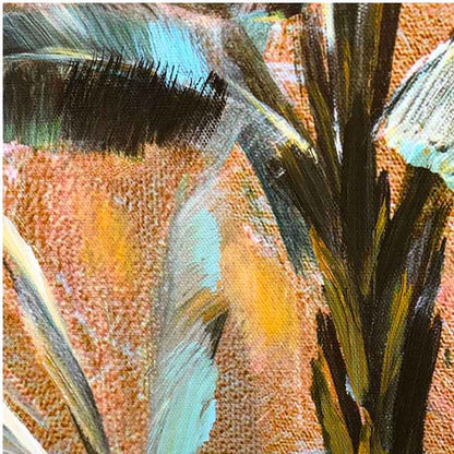 Agave Quadro Dipinto a Mano "Wild" 120x90 - Piante Tropicali Natura
