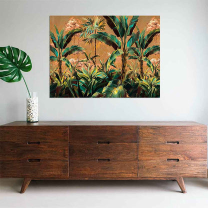 Agave Quadro Dipinto a Mano "Wild" 120x90 - Piante Tropicali Natura