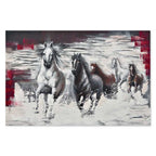 Agave Quadro Dipinto a Mano "Wild horses" 150x100 - Cavalli al Galoppo