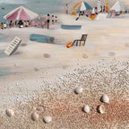 Agave: "Free beach" Scorcio di Spiaggia Dipinto su Tela 80x80