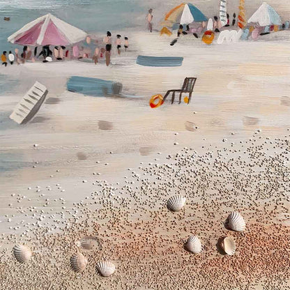 Agave: "Free beach" Scorcio di Spiaggia Dipinto su Tela 80x80