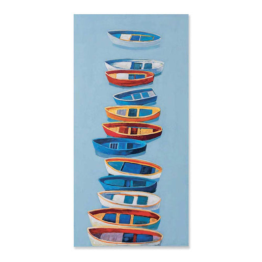 Agave - Quadro Marino Moderno "Bateaux" Dipinto a Mano