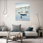 Agave - Quadro Marino Moderno "Fishing trip" Dipinto a Mano