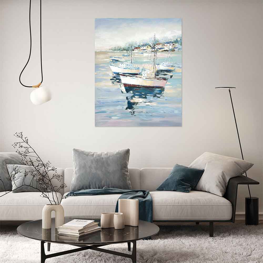 Agave - Quadro Marino Moderno "Fishing trip" Dipinto a Mano