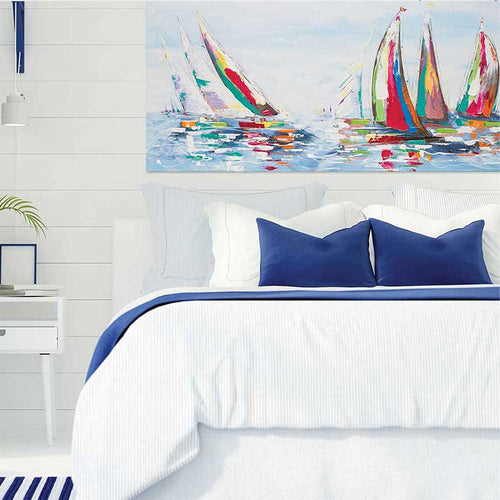 Agave - Quadro Marino Moderno "Regata di primavera" Dipinto a Mano
