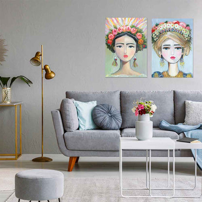 Agave | Quadro Moderno Ritratto Donna: Sophie 70x100 Dipinto a Mano