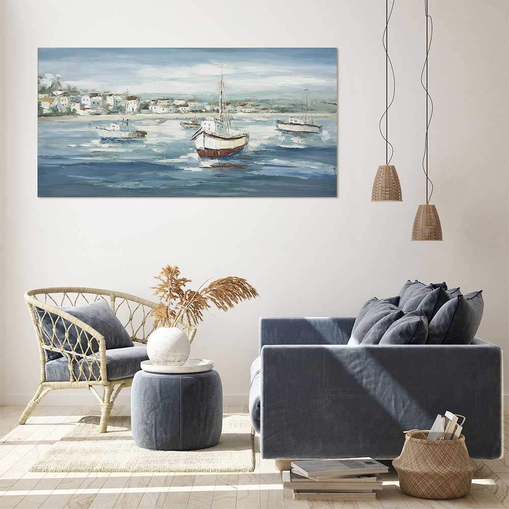 Agave: Quadri Mare Moderni - "Rientro in porto" 140x70