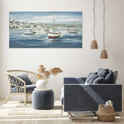 Agave: Quadri Mare Moderni - "Rientro in porto" 140x70