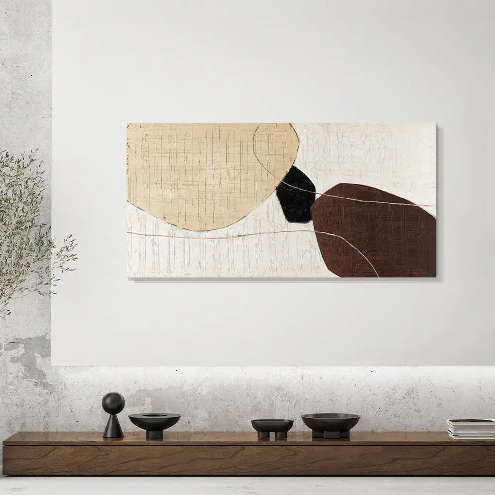 Quadro Moderno Menhir Agave - Dipinto a Mano 70x140 cm