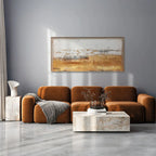 Quadro Materico Clay Agave - Dipinto a Mano su Tela 150x70 cm