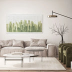 Quadro Materico Green Chart Agave - Dipinto a Mano 140x70 cm