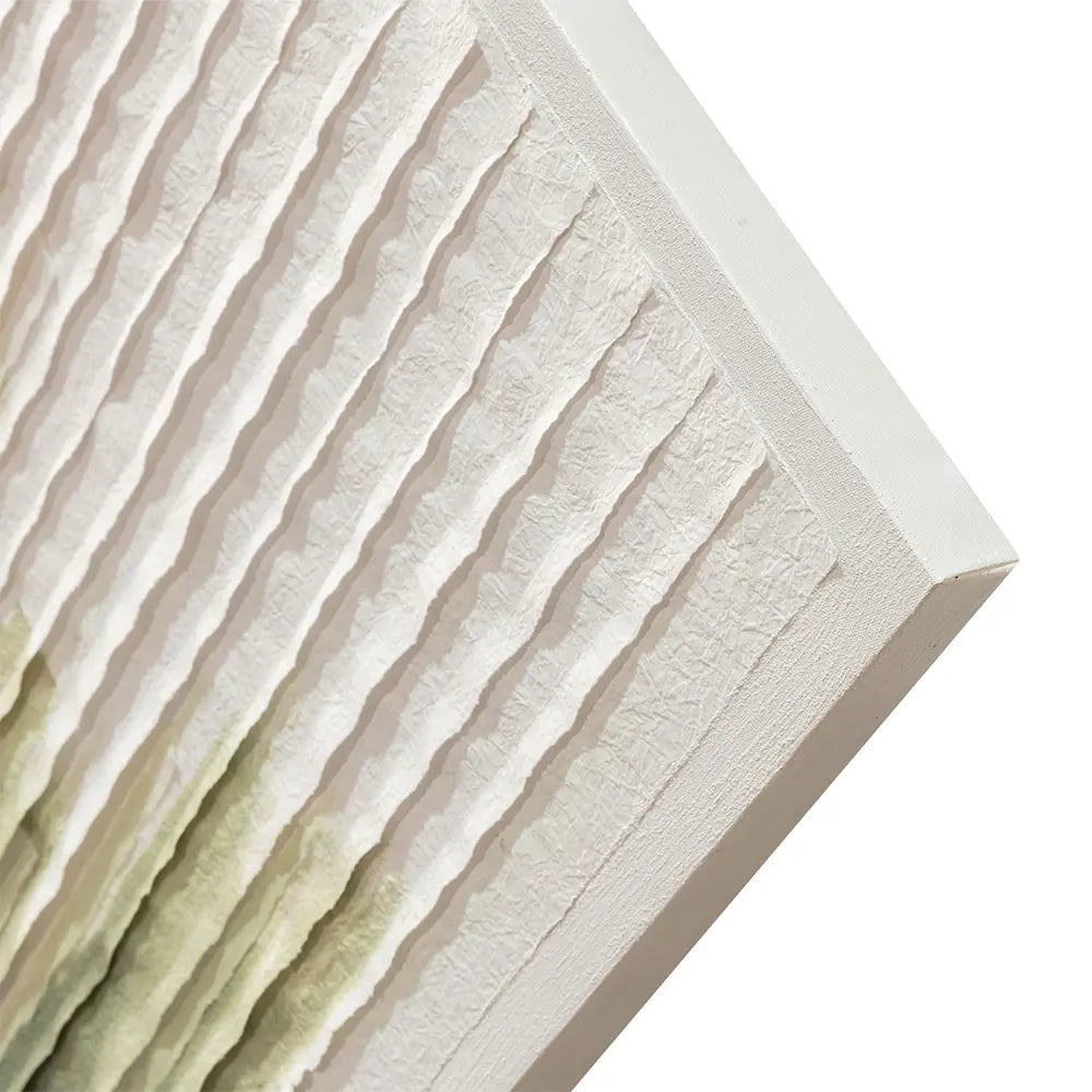 Quadro Materico Green Chart Agave - Dipinto a Mano 140x70 cm