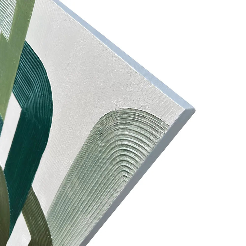 Quadro Materico Green Lines Agave - Dipinto a Mano 100x100 cm