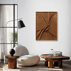 Agave | Quadro Astratto Moderno "Leather" 90x120 con Cornice