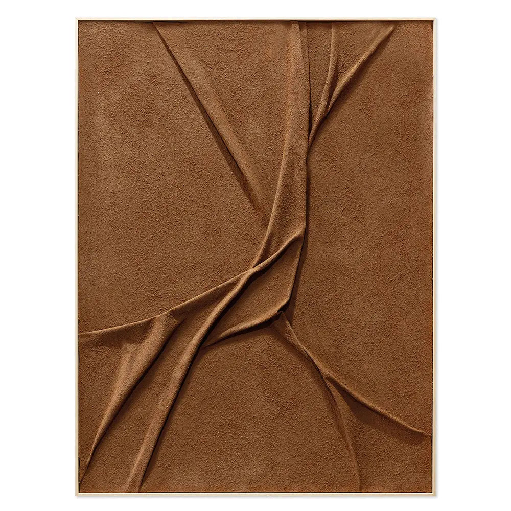 Agave | Quadro Astratto Moderno "Leather" 90x120 con Cornice