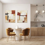 Agave | Quadro Astratto Moderno "Muscade" 80x100 con Cornice