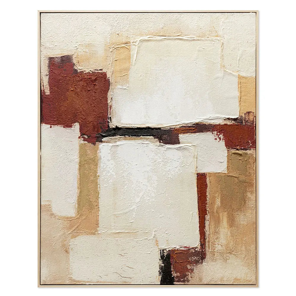 Agave | Quadro Astratto Moderno "Muscade" 80x100 con Cornice