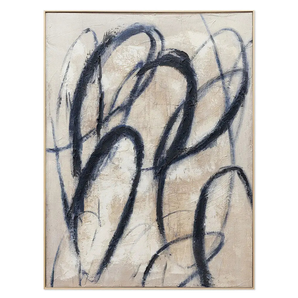 Quadro Materico Blue Billow Agave - Dipinto a Mano 90x120 cm