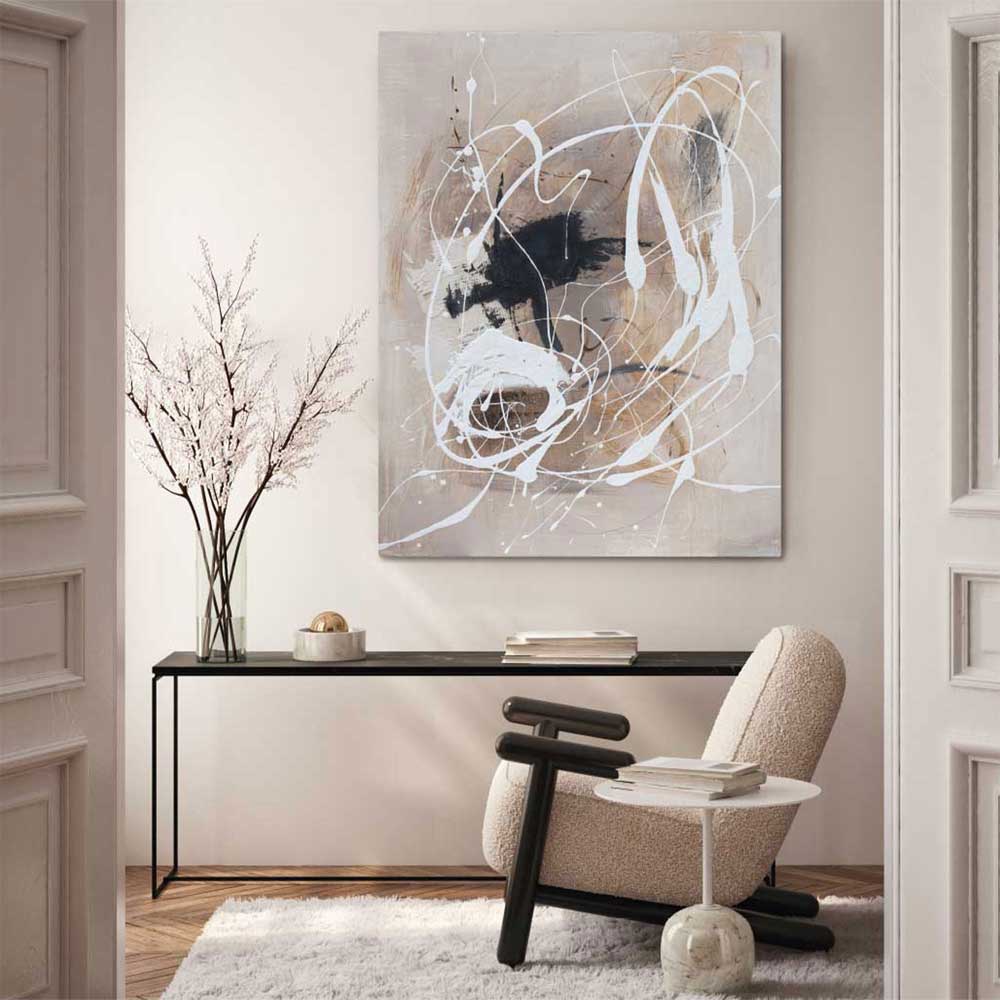 Agave Abstract Painting Cream 90x120