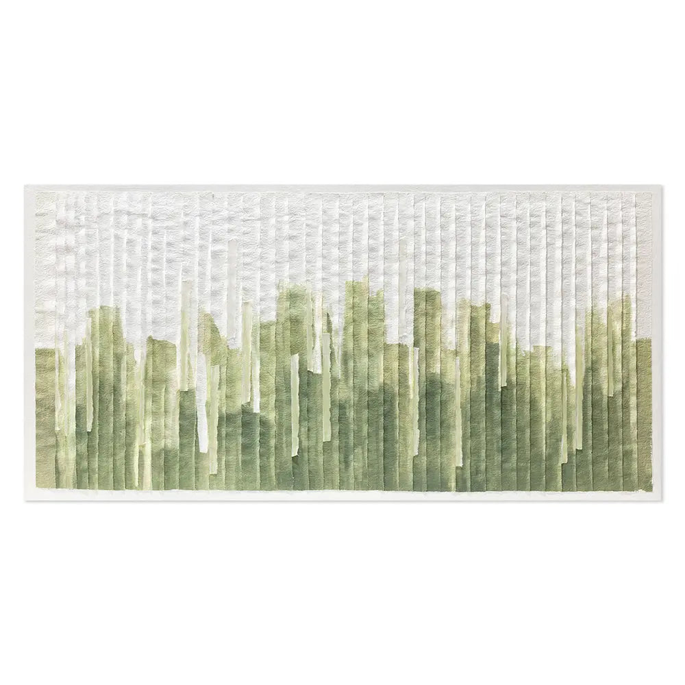 Quadro Materico Green Chart Agave - Dipinto a Mano 140x70 cm