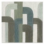 Quadro Materico Green Lines Agave - Dipinto a Mano 100x100 cm