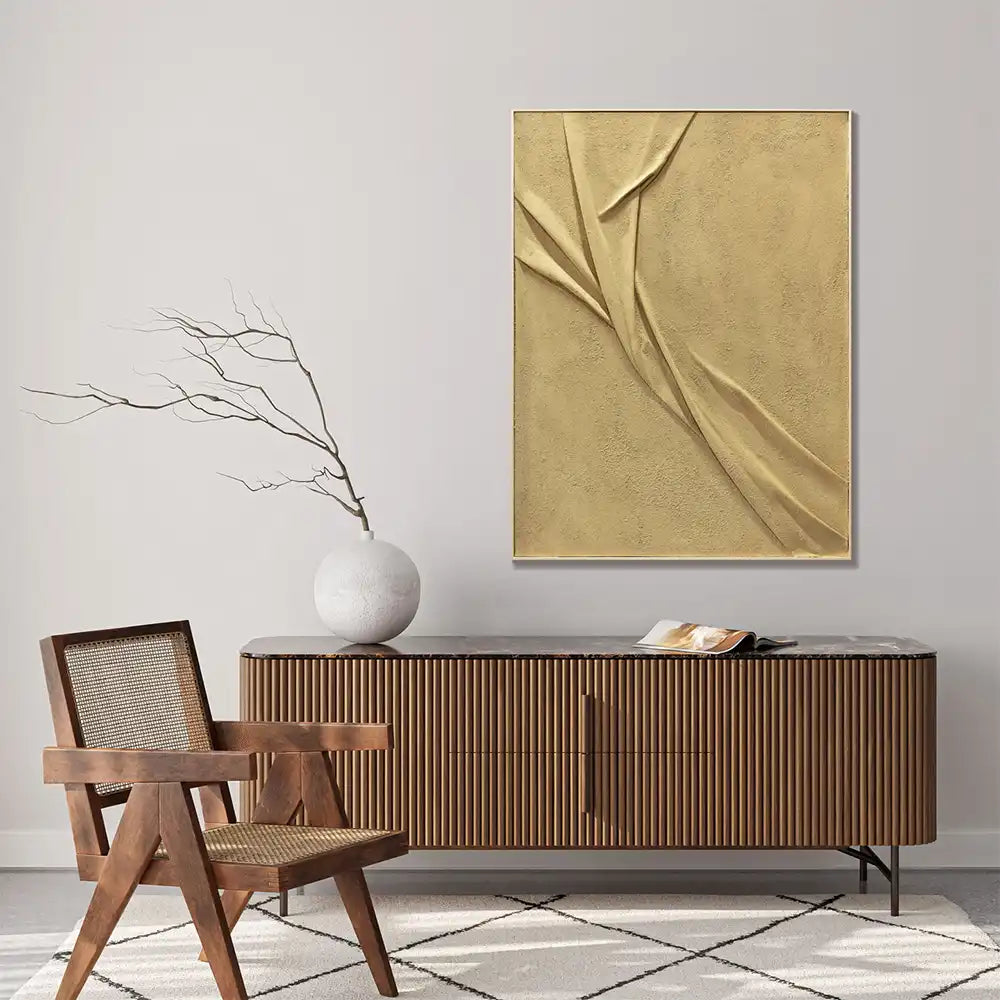 Agave | Quadro Astratto Moderno "Suede" 90x120 con Cornice