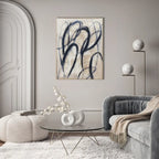 Quadro Materico Blue Billow Agave - Dipinto a Mano 90x120 cm