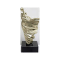 Ambienti Glamour Scultura Beautiful Woman Oro Leggero H 34 cm Base Marmo Nero
