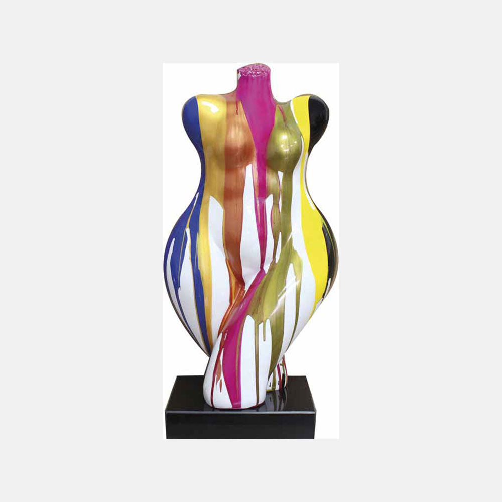 Ambienti Glamour: Scultura "Copper Lady" H 63 cm Base Marmo Nero
