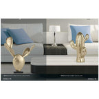 Ambienti Glamour Scultura Cactus Dorato Oro Metallizzato H 54 cm