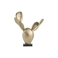 Ambienti Glamour Scultura Fico India Oro Metallizzato H 61 cm Base Marmo Nero