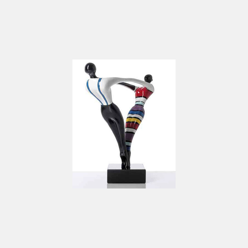 Ambienti Glamour Scultura Giochiamo H 42 cm Base Marmo Nero