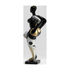 Ambienti Glamour Scultura Gold Grandmother Oro Metallizzato H 138 cm Base Marmo Nero