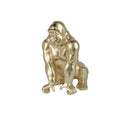 Ambienti Glamour Scultura Gorilla Dorato Oro Metallizzato H 57 cm