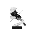 Ambienti Glamour Scultura Mr Paganini Bianco Nero Lucido H 65 cm Base Marmo Nero