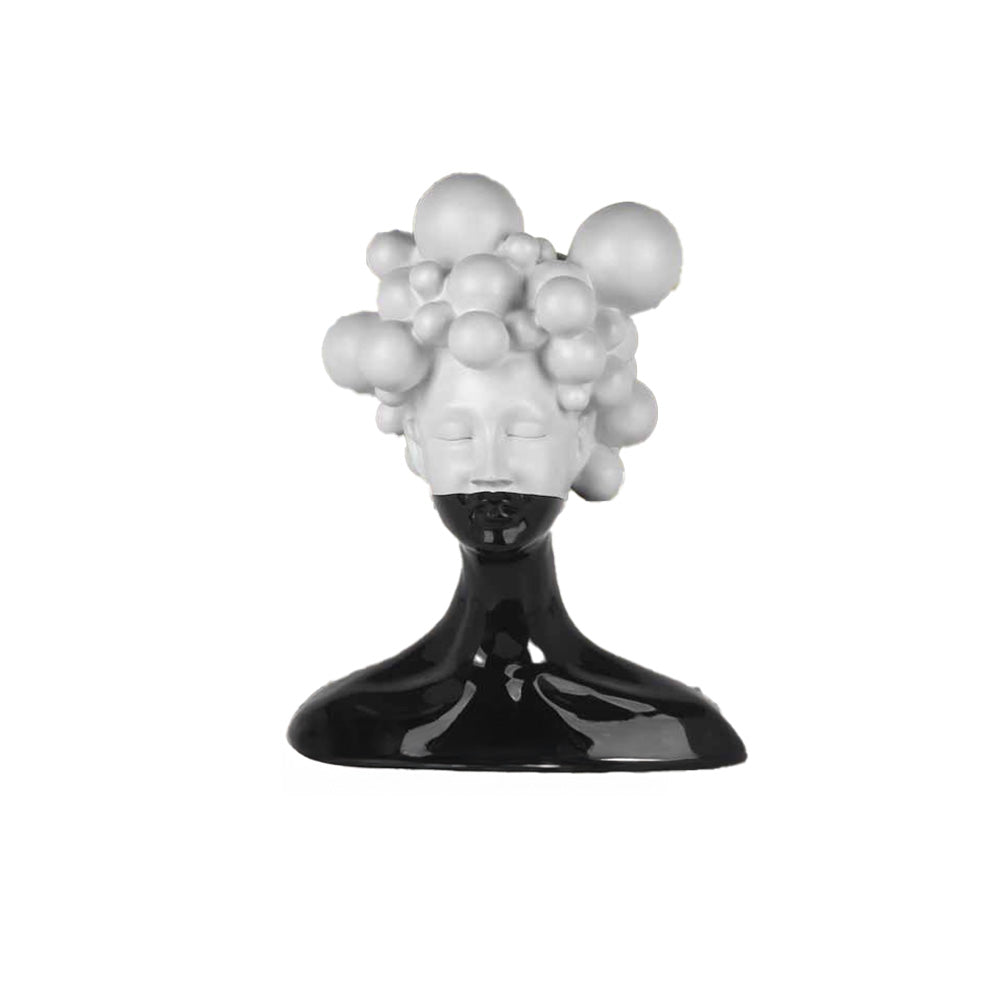 Ambienti Glamour Scultura Nemesi Bianco Nero H 47 cm