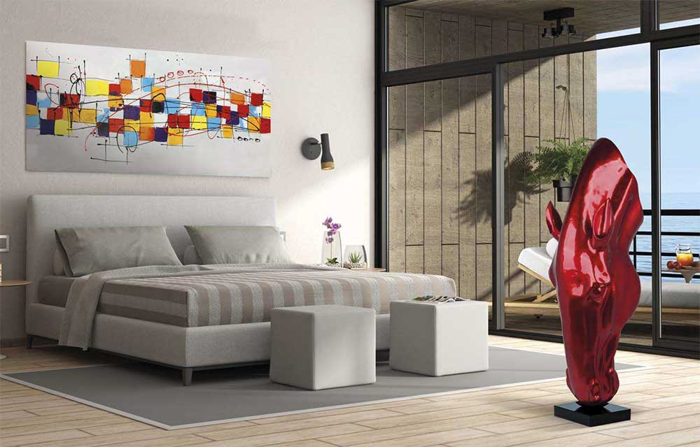 Ambienti Glamour Scultura Red Horse  Rosso Metallizzato Lucido