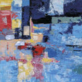 Quadro Materico Blue Fiji 120x120 cm con Alluminio 3D | Ambienti Glamour