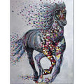 Quadro Cavallo Colorato 90x120 cm Dipinto su Tela | Ambienti Glamour