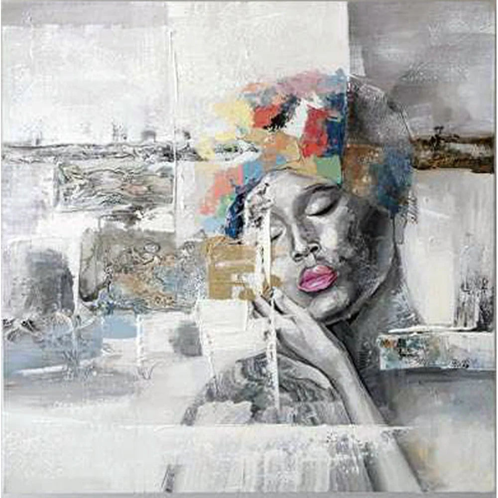 Quadro Circe 100x100 cm Dipinto a Mano su Tela Quadrato | Ambienti Glamour