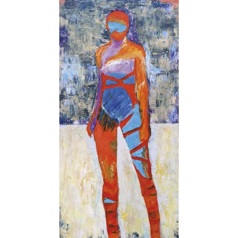 Quadro Lara Croft 90x180 cm Dipinto a Mano a Olio su Tela | Ambienti Glamour