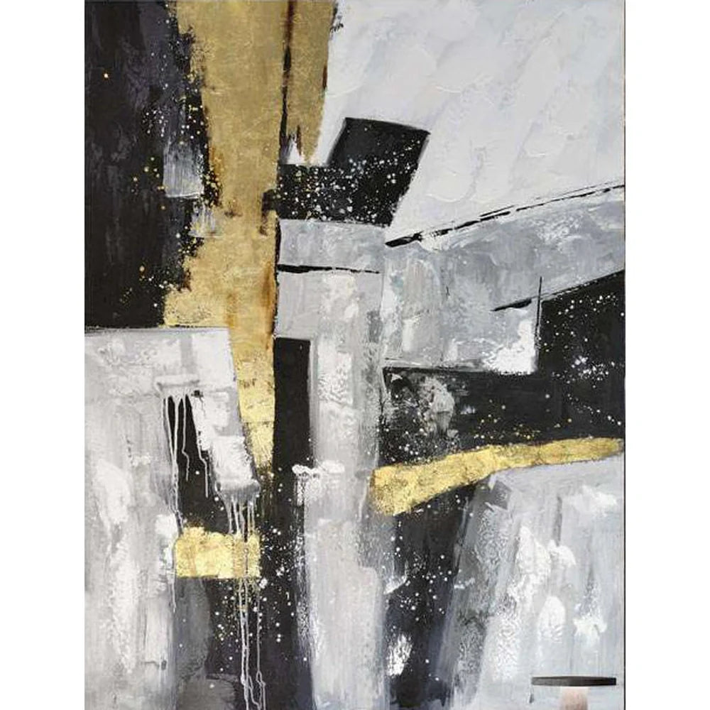 Quadro Las Vegas 150x200 cm con Foglia d'Oro su Tela | Ambienti Glamour