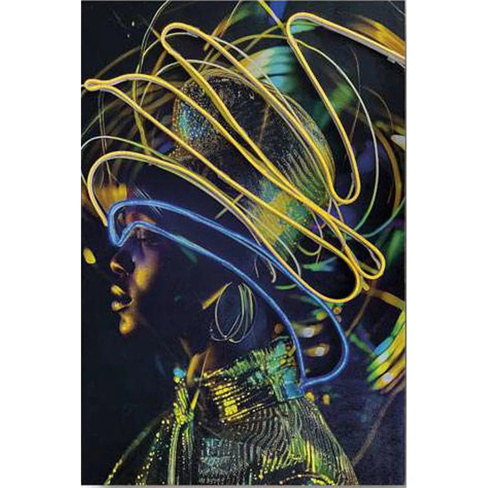 Quadro con Led Conakry 60x90 cm Olio Acrilico su Stampa | Ambienti Glamour